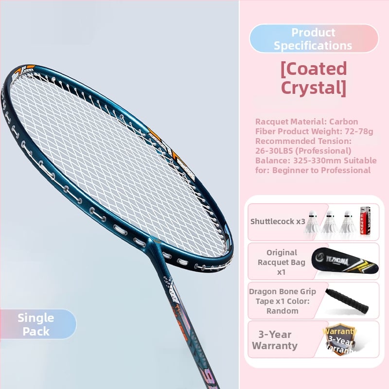 Set reketa za badminton s karbonskim okvirom i najlonskim žicama, za odrasle, singlove i parove, srednja čvrstoća