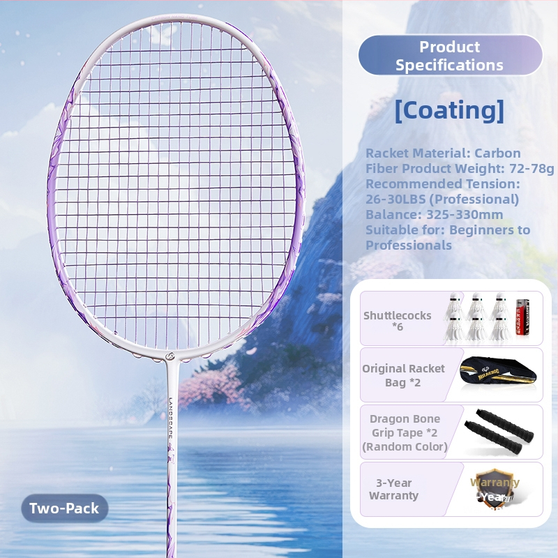 Set reketa za badminton s karbonskim okvirom i najlonskim žicama, za odrasle, singlove i parove, srednja čvrstoća