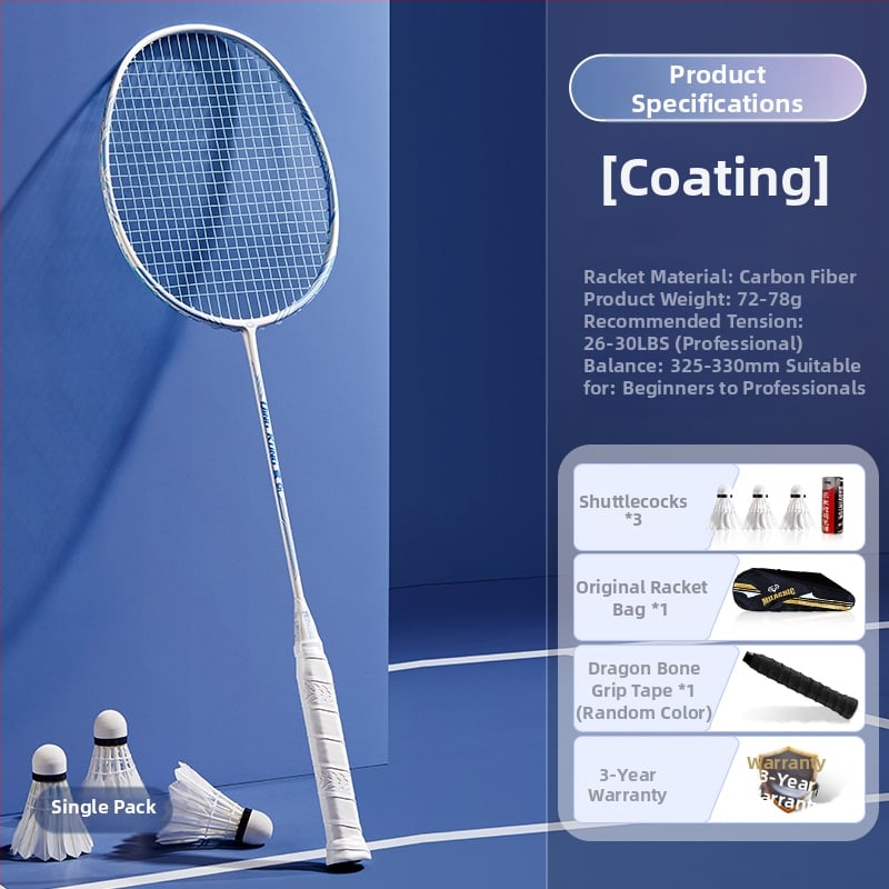 Set reketa za badminton s karbonskim okvirom i najlonskim žicama, za odrasle, singlove i parove, srednja čvrstoća