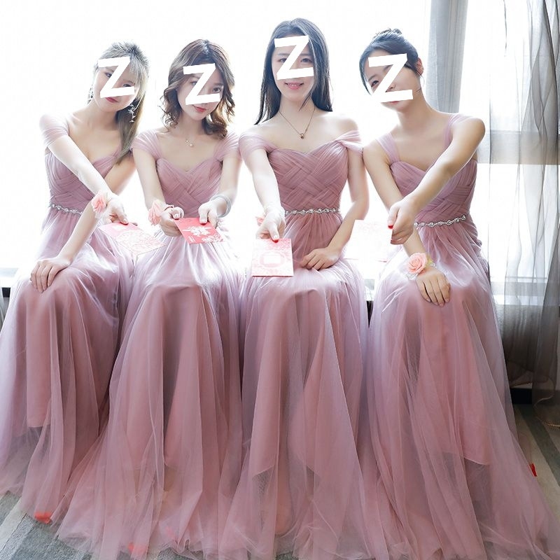 Haljina za djeverušu - Jesenska elegancija 2025, srednja duljina, bez rukava, kineski stil, književno retro