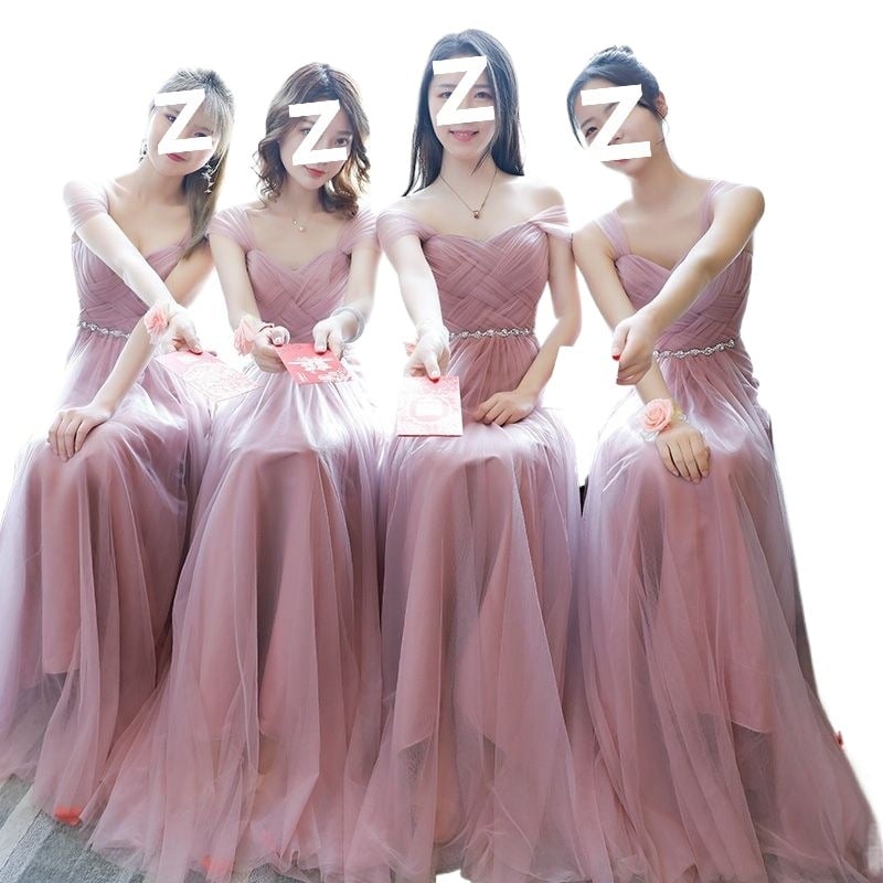 Haljina za djeverušu - Jesenska elegancija 2025, srednja duljina, bez rukava, kineski stil, književno retro