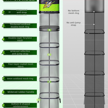 Mini kvadratna mrežasta torba za zaštitu riba, za divlji ribolov, prijenosna, brzo sušeća, aluminijska legura