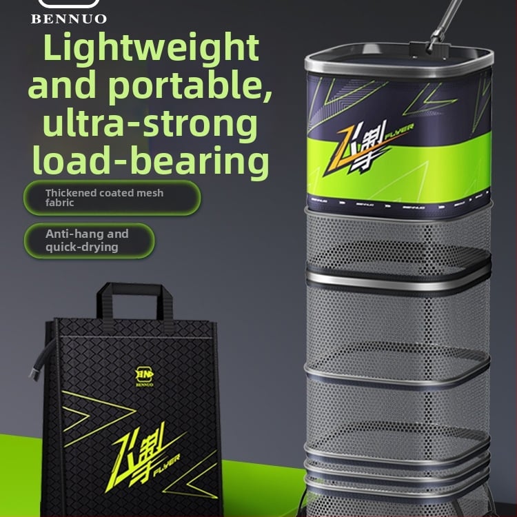 Mini kvadratna mrežasta torba za zaštitu riba, za divlji ribolov, prijenosna, brzo sušeća, aluminijska legura