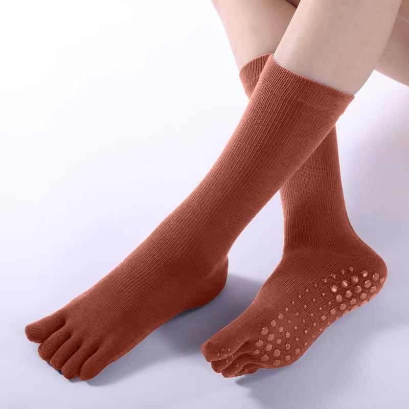 Ilgos jogos kojinės su penkiais pirštais, medvilnė, antibakterinės, sugeria prakaitą, dezodorantas, trinties prevencija, vidutinio ilgio blauzda