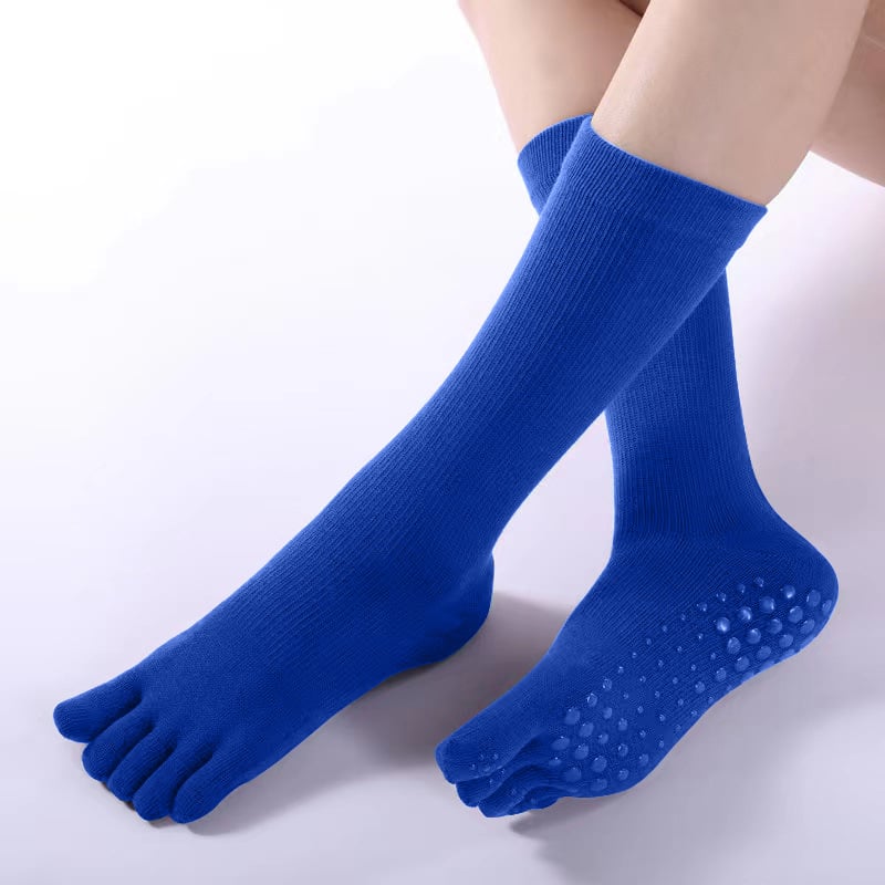 Ilgos jogos kojinės su penkiais pirštais, medvilnė, antibakterinės, sugeria prakaitą, dezodorantas, trinties prevencija, vidutinio ilgio blauzda