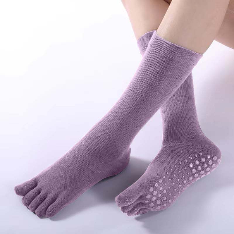 Ilgos jogos kojinės su penkiais pirštais, medvilnė, antibakterinės, sugeria prakaitą, dezodorantas, trinties prevencija, vidutinio ilgio blauzda