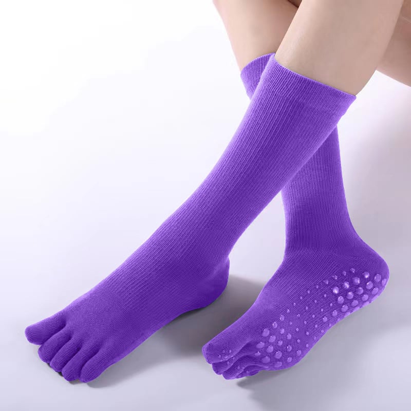 Ilgos jogos kojinės su penkiais pirštais, medvilnė, antibakterinės, sugeria prakaitą, dezodorantas, trinties prevencija, vidutinio ilgio blauzda