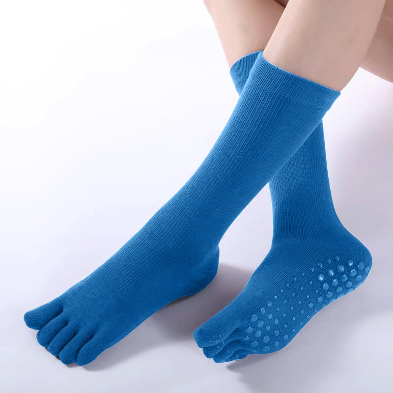 Ilgos jogos kojinės su penkiais pirštais, medvilnė, antibakterinės, sugeria prakaitą, dezodorantas, trinties prevencija, vidutinio ilgio blauzda