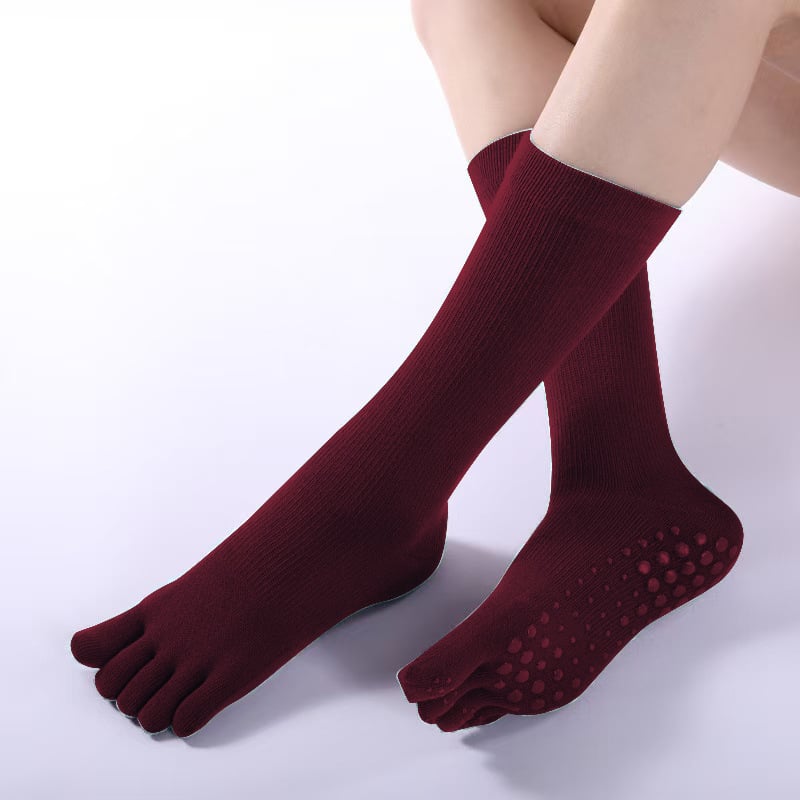 Ilgos jogos kojinės su penkiais pirštais, medvilnė, antibakterinės, sugeria prakaitą, dezodorantas, trinties prevencija, vidutinio ilgio blauzda