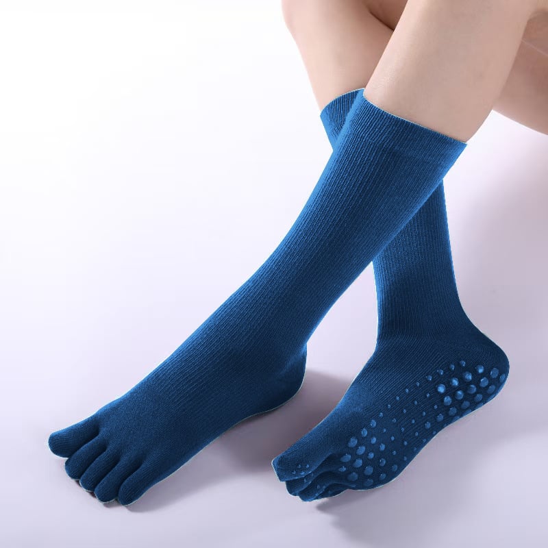 Ilgos jogos kojinės su penkiais pirštais, medvilnė, antibakterinės, sugeria prakaitą, dezodorantas, trinties prevencija, vidutinio ilgio blauzda