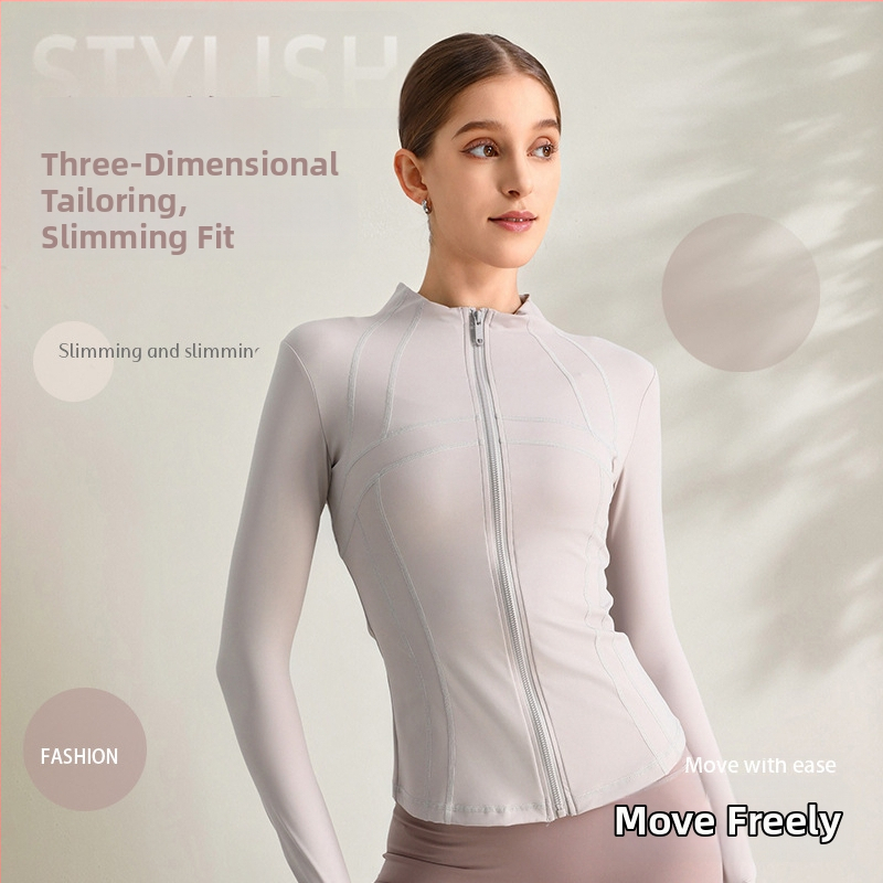 Jóga bunda pre ženy, dlhý rukáv, voľný strih, materiál nylon/spandex 80/20, odvádza vlhkosť