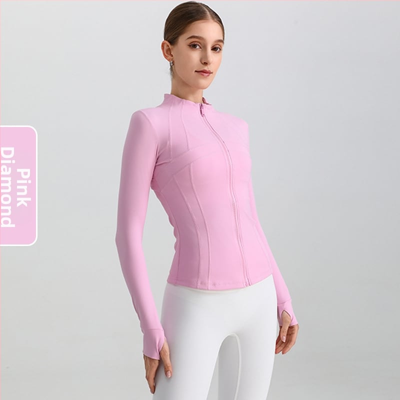 Ženska joga jakna, dugi rukav, široki kroj, materijal nylon/spandeks 80/20, odvodi vlagu