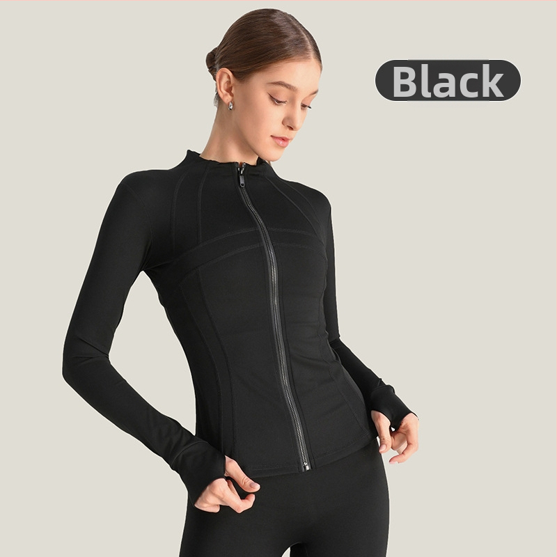 Ženska joga jakna, dugi rukav, široki kroj, materijal nylon/spandeks 80/20, odvodi vlagu