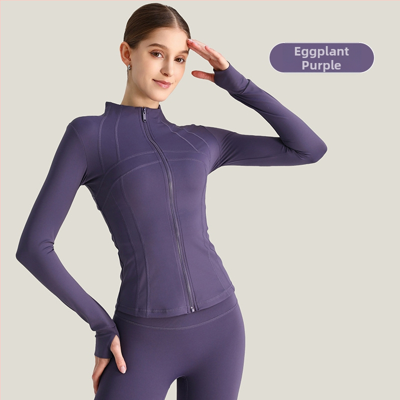 Ženska joga jakna, dugi rukav, široki kroj, materijal nylon/spandeks 80/20, odvodi vlagu