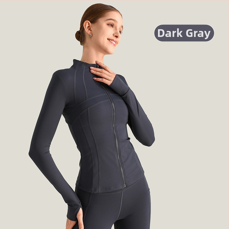 Ženska joga jakna, dugi rukav, široki kroj, materijal nylon/spandeks 80/20, odvodi vlagu