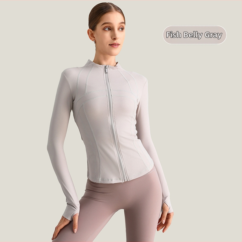 Ženska joga jakna, dugi rukav, široki kroj, materijal nylon/spandeks 80/20, odvodi vlagu