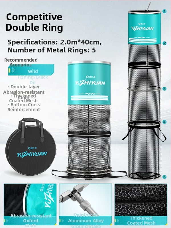 Mrežasta torba za ribolov za divlji ribolov, brzo sušeća torba za živu ribu za male ribe