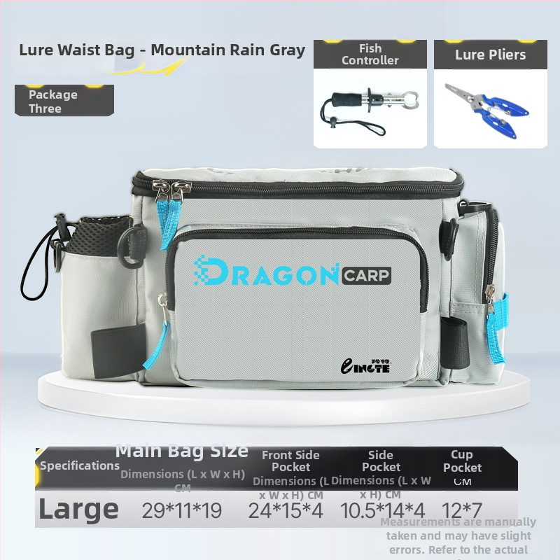 Torba za morski ribolov, najlon, držač štapa i role, višenamjenska pojasna torba, nije vodootporna