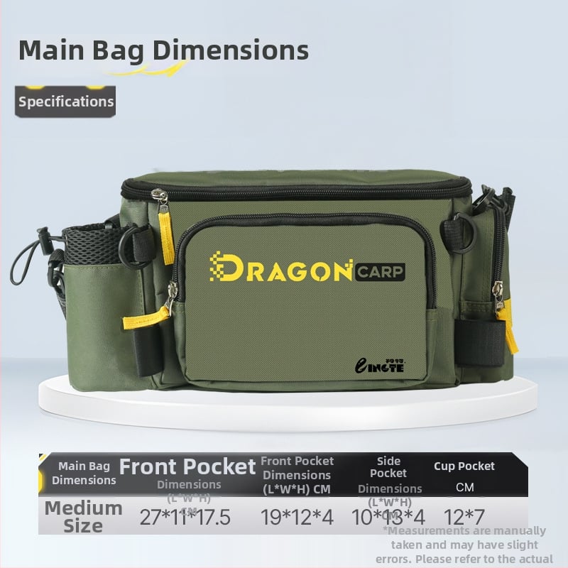 Torba za morski ribolov, najlon, držač štapa i role, višenamjenska pojasna torba, nije vodootporna