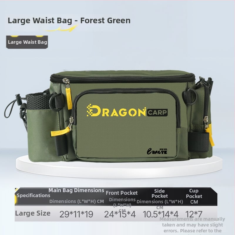 Torba za morski ribolov, najlon, držač štapa i role, višenamjenska pojasna torba, nije vodootporna