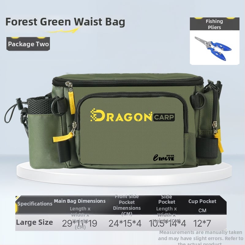 Torba za morski ribolov, najlon, držač štapa i role, višenamjenska pojasna torba, nije vodootporna