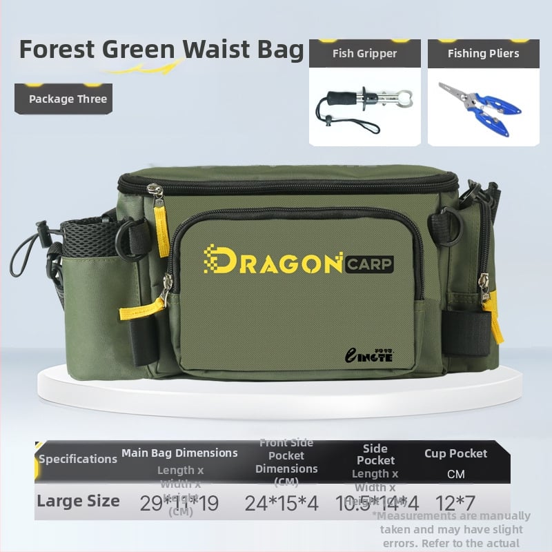 Torba za morski ribolov, najlon, držač štapa i role, višenamjenska pojasna torba, nije vodootporna