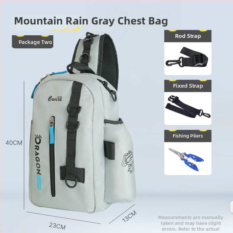 Torba za morski ribolov, najlon, držač štapa i role, višenamjenska pojasna torba, nije vodootporna