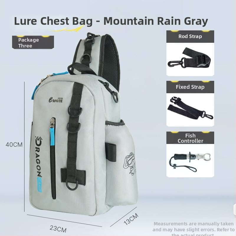 Torba za morski ribolov, najlon, držač štapa i role, višenamjenska pojasna torba, nije vodootporna