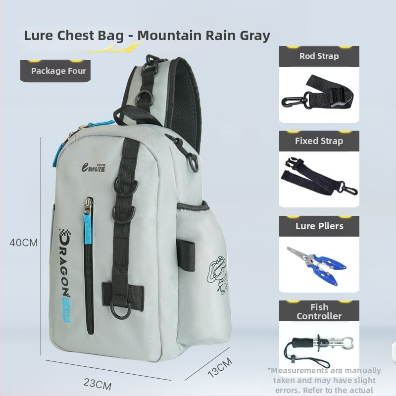 Torba za morski ribolov, najlon, držač štapa i role, višenamjenska pojasna torba, nije vodootporna