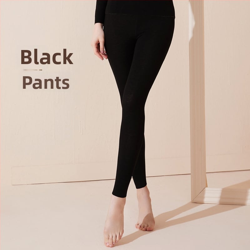 Ženski sezonski termalni osnovni set za jesen-zimu: kašmir-svilena tkanina, flis podstava, dvostruki sloj, kapuljača, antibakterijski