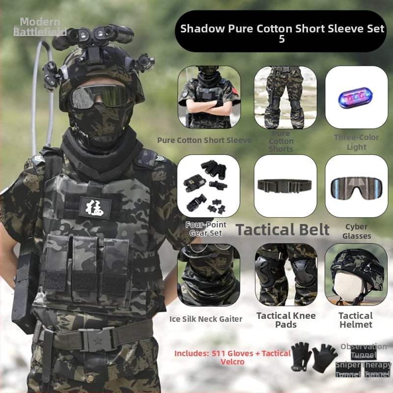 Vaikų taktinė liemenė su kamufližu, 100% medvilnė, greitai džiūsta, kvėpuojanti, atspari dėvėjimuisi, universali