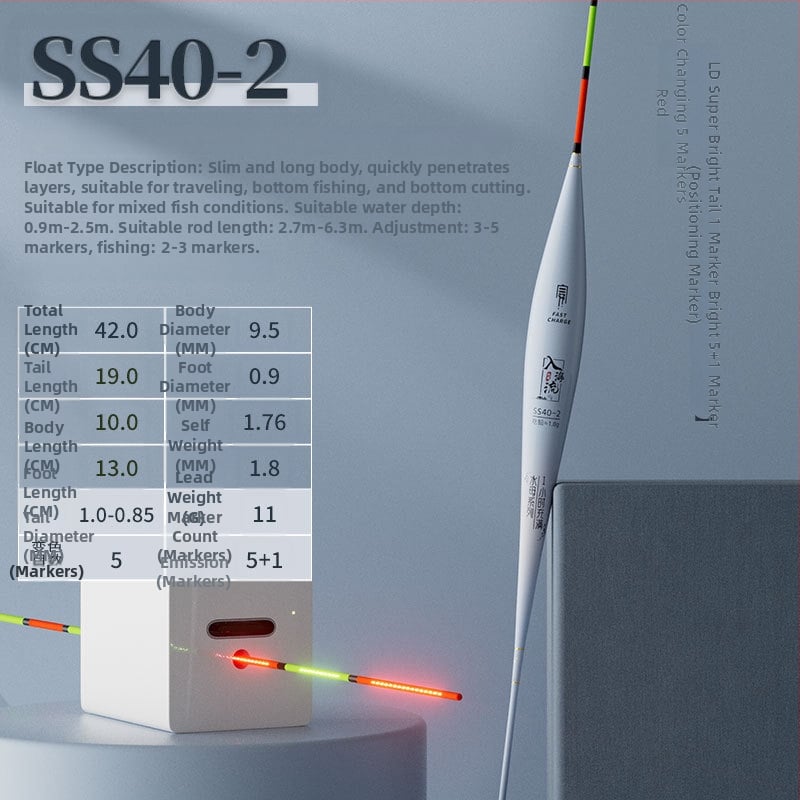 Вертикален поплавък за риболов, марка Into the sea, композитен материал