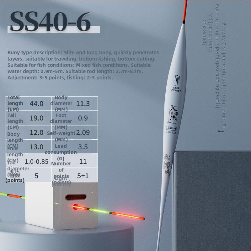 Вертикален поплавък за риболов, марка Into the sea, композитен материал