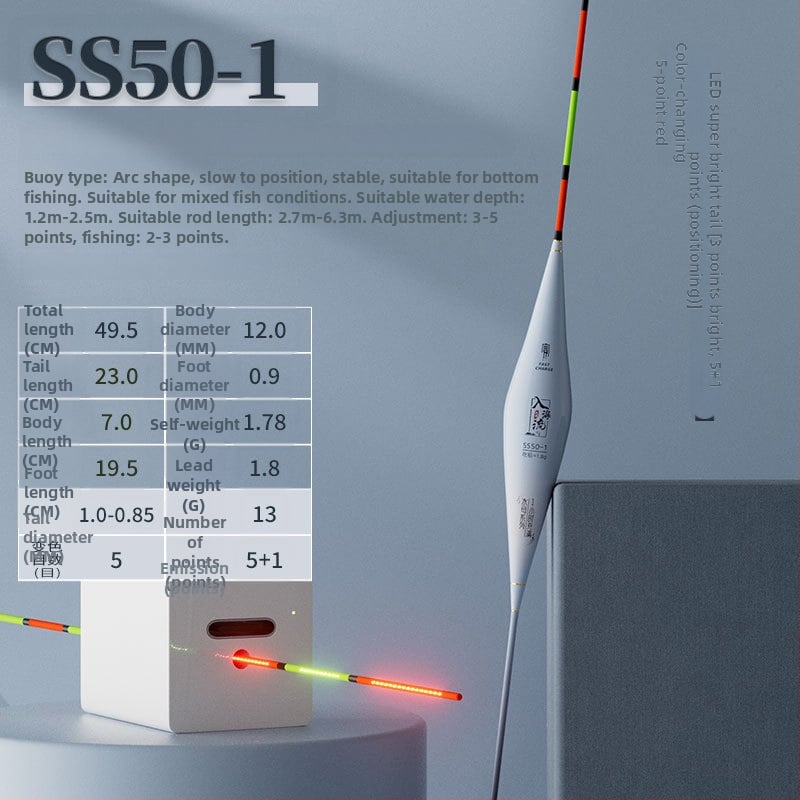 Вертикален поплавък за риболов, марка Into the sea, композитен материал