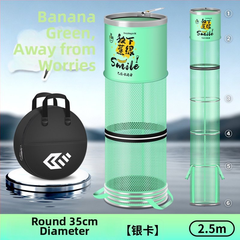 Alumiiniumist sulam ringiga kala kaitse, nailonkattega, kokkupandav nailonist kala kaitse, ümmargune võrgukott