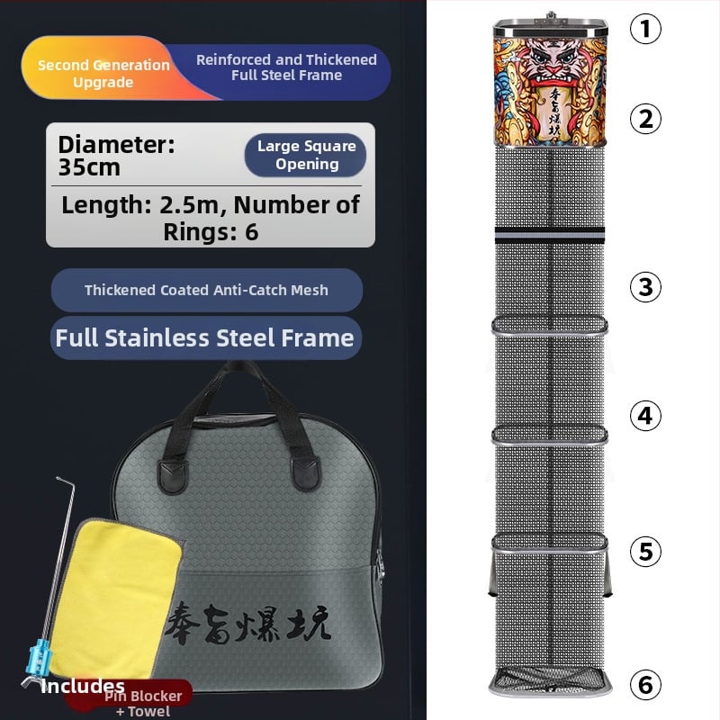 Kalapüügi kaitse – nailonvõrk-kott, kaasaskantav, kokkupandav, kiiresti kuivav