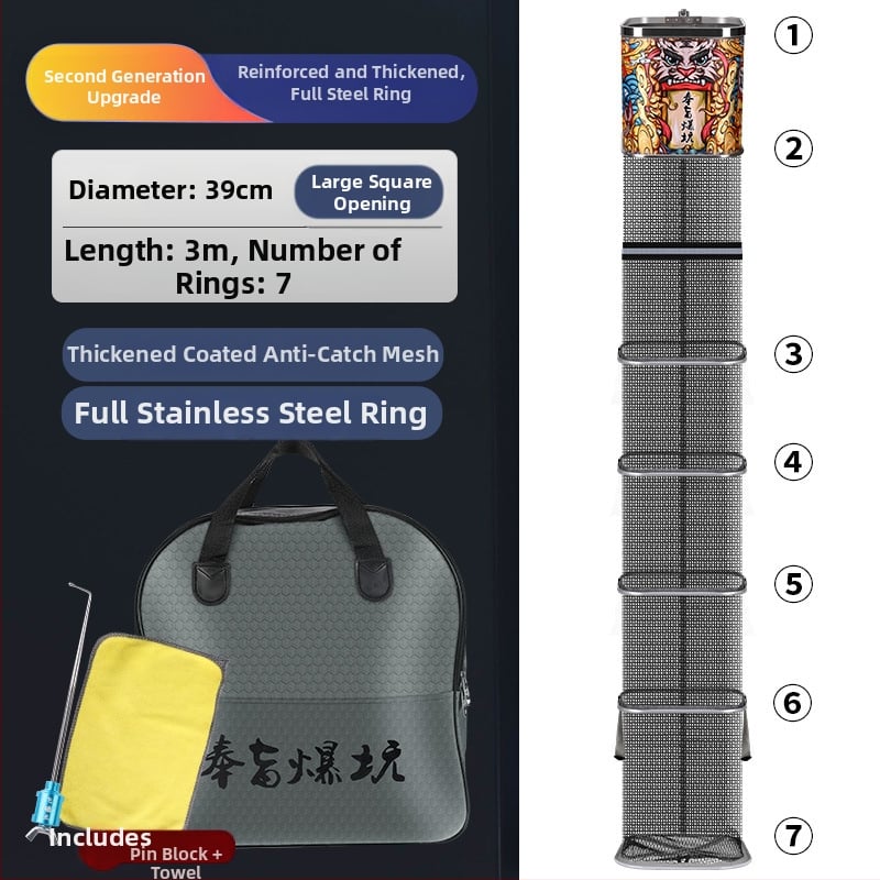 Kalapüügi kaitse – nailonvõrk-kott, kaasaskantav, kokkupandav, kiiresti kuivav