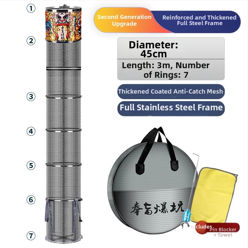 Kalapüügi kaitse – nailonvõrk-kott, kaasaskantav, kokkupandav, kiiresti kuivav