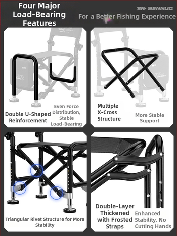 Benno žvejybos kėdė iš aliuminio lydinio, sulankstoma, nešiojama, daugiafunkcinė