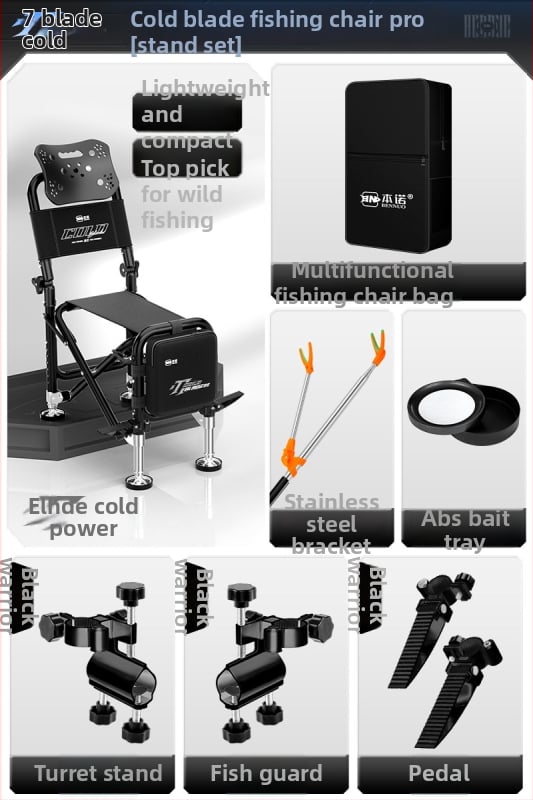 Benno žvejybos kėdė iš aliuminio lydinio, sulankstoma, nešiojama, daugiafunkcinė