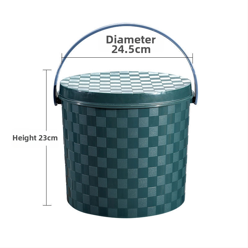 Plastist paksenenud kaasaskantav ämber käepideme ja kaanega koduseks kasutuseks, kalapüügiks, auto pesuks ja hoiustamiseks