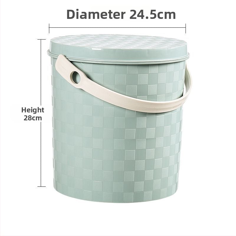 Plastist paksenenud kaasaskantav ämber käepideme ja kaanega koduseks kasutuseks, kalapüügiks, auto pesuks ja hoiustamiseks