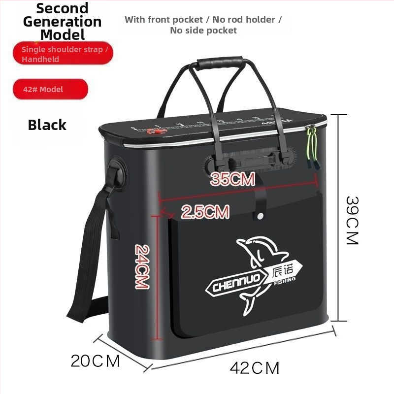 Сгъваема риболовна кофа от дебело EVA със презрамка за рамо за живи риби
