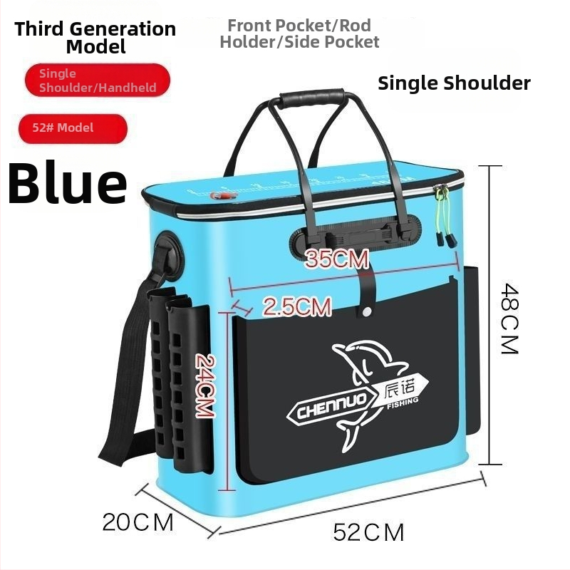 Сгъваема риболовна кофа от дебело EVA със презрамка за рамо за живи риби