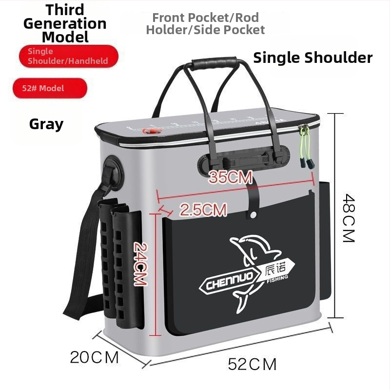 Сгъваема риболовна кофа от дебело EVA със презрамка за рамо за живи риби