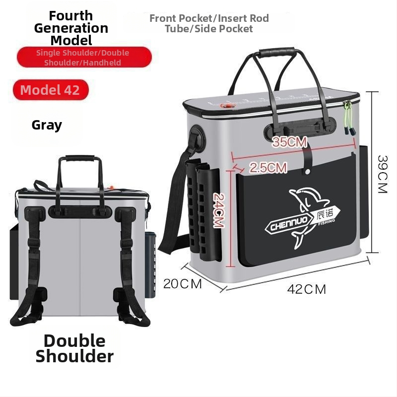 Сгъваема риболовна кофа от дебело EVA със презрамка за рамо за живи риби