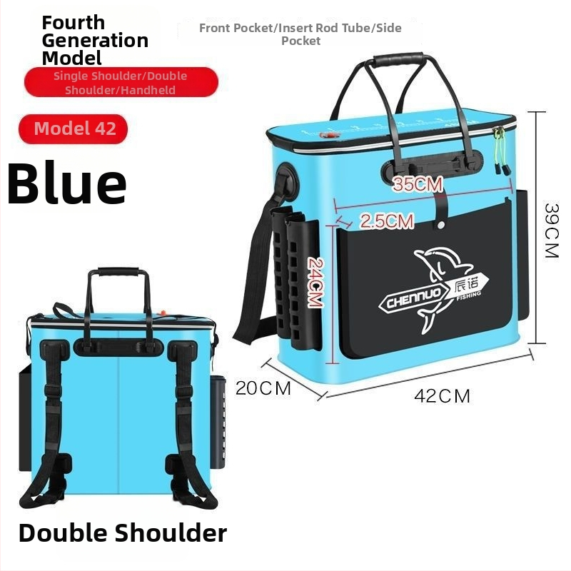 Сгъваема риболовна кофа от дебело EVA със презрамка за рамо за живи риби