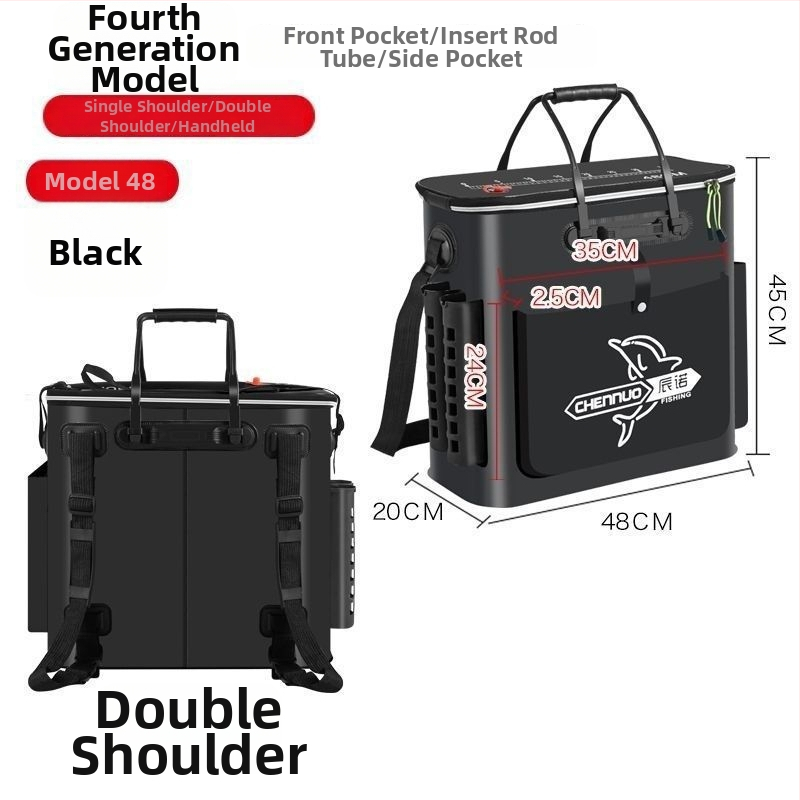 Сгъваема риболовна кофа от дебело EVA със презрамка за рамо за живи риби