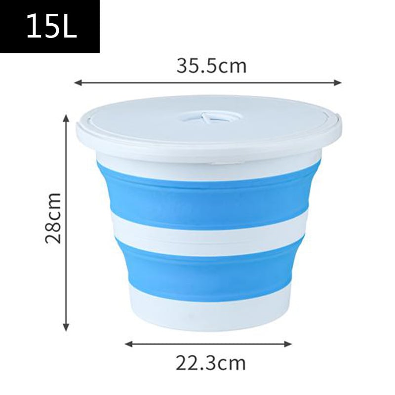 Silikoonist kalastusämber — paksenenud, kaasaskantav, vee kogumiseks ja kätepesuks.