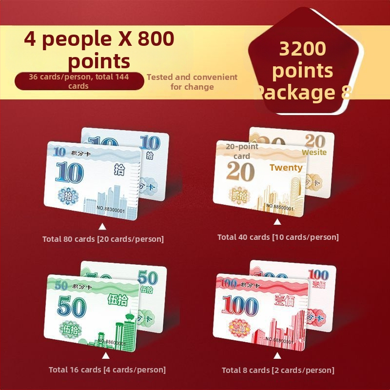 Tablă de scor pentru Mahjong și jocuri de cărți — plastic ABS, protecție anti-contrafacere, finisaj mat, rezistent la apă, uzură